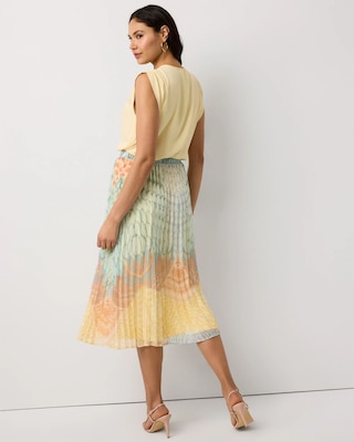 Pleated Chiffon Midi Skirt | White House Black Market